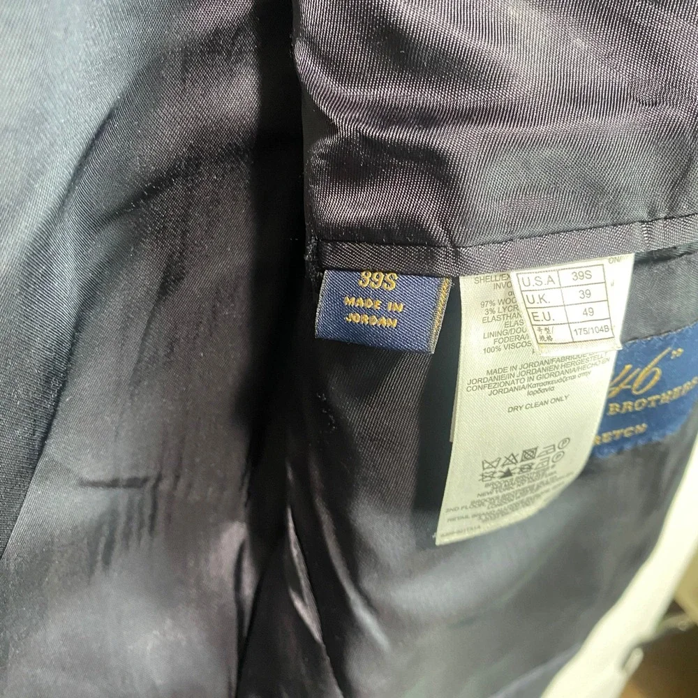 Brooks Brothers 346 Stretch Blazer Mens 39S Navy Blue Wool Lycra Suit Jacket